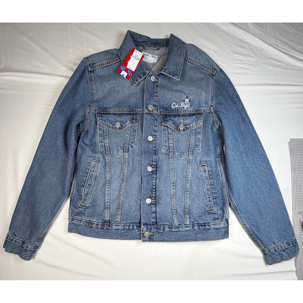 Old Navy Disney Mickey Mouse American Flag Denim Jacket Medium  NWT